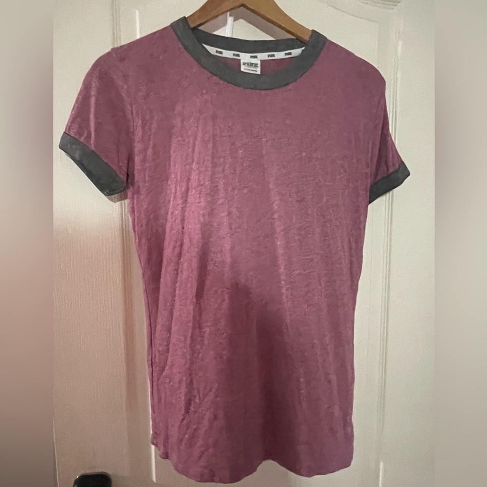 PINK Victoria's‎ Secret Heathered Pink and Gray Tee